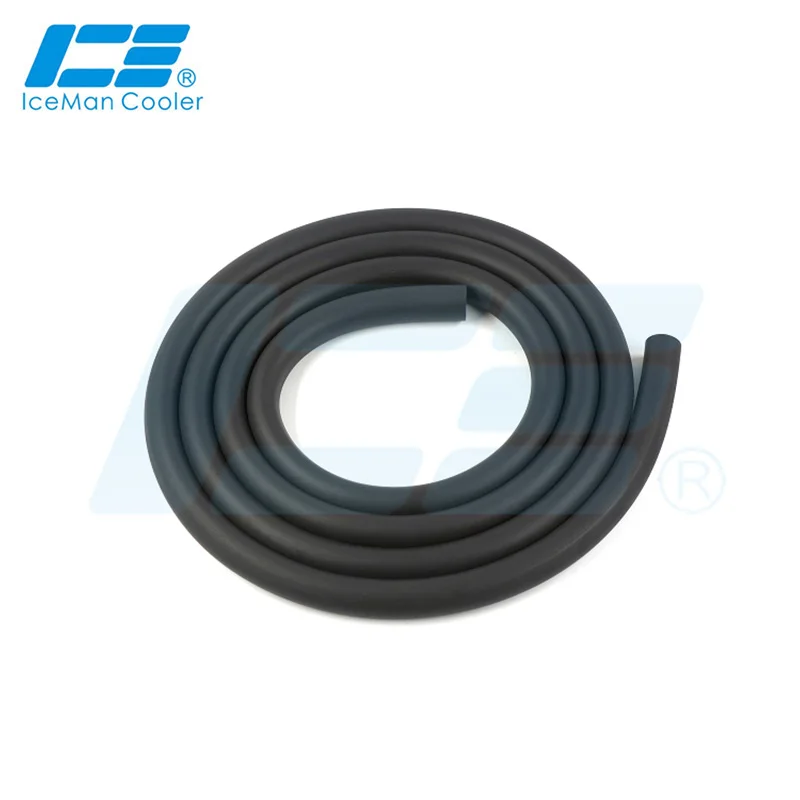 IceManCooler Φ8x12mm EPDM Matte Black Water Cooling Hose Tube For Server,Workstation,2 Meters STE Soft Tubing,IAC-STE-812