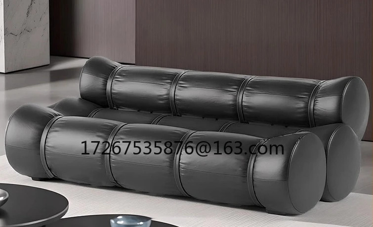 

Tire sofa cream wind lamb wool simple bed and breakfast small apartment living room wabi sandy wind marshmallow sofa