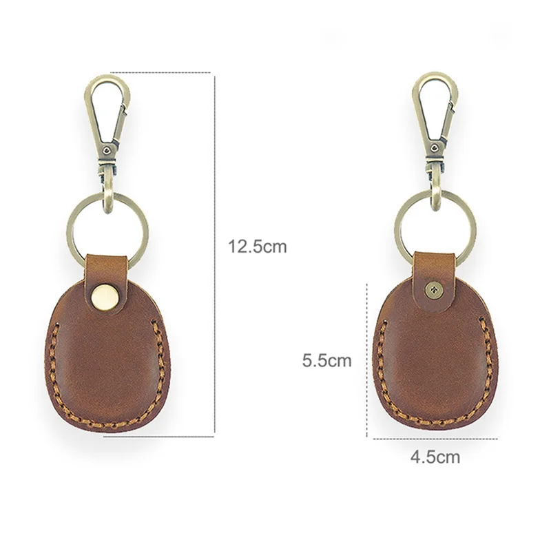 For Airtags Protective Case Retro High Quality Borwn Leather Keychain for Anti-Lost Tracker Locator Device Accessories