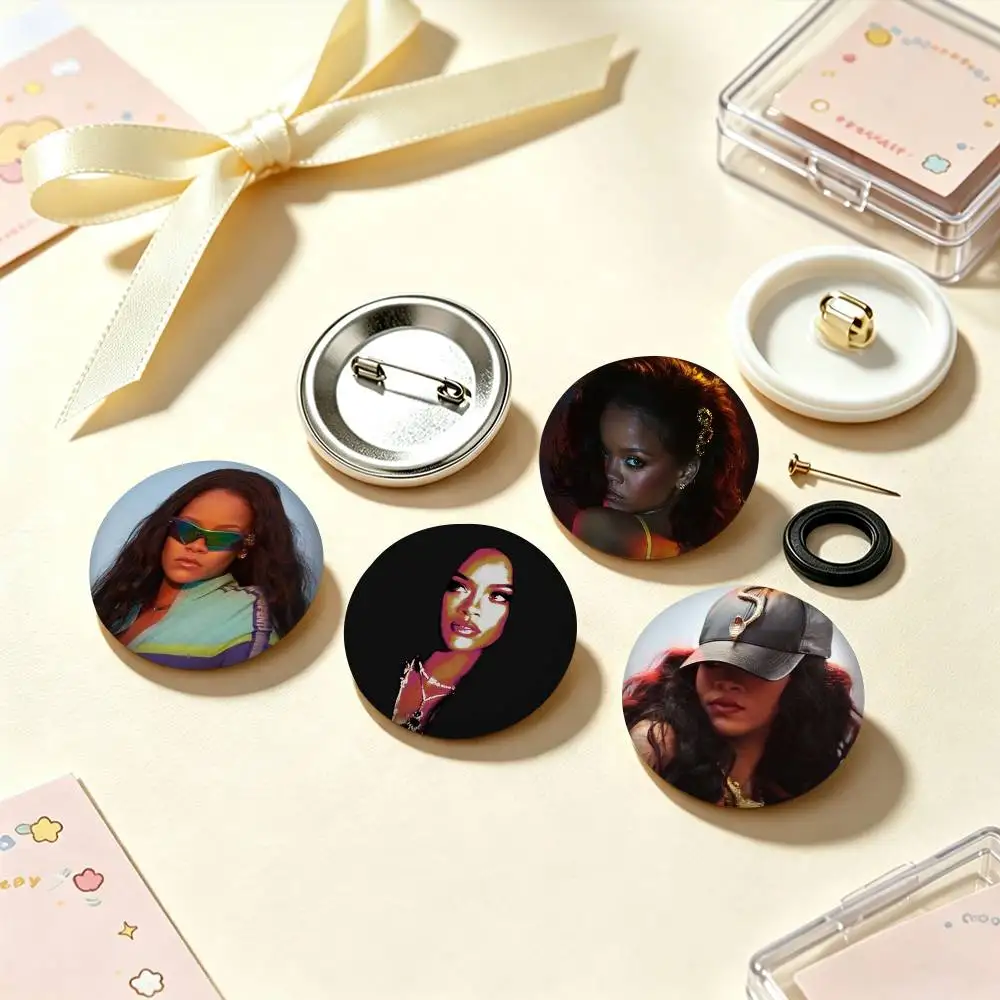 The Popular Singer R-Rihanna  25mm 32mm 44mm 58mm 75mm Brooches Badges Pins for Accessories Gift
