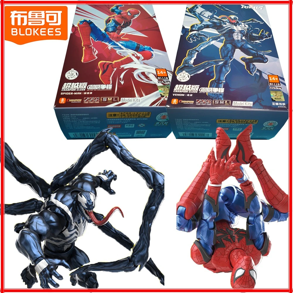 

New BLOKEES Original Marvel Champion Class Action Figures Venom Spider-man Movie Character Assembly Model Toys Boys Girls Gifts