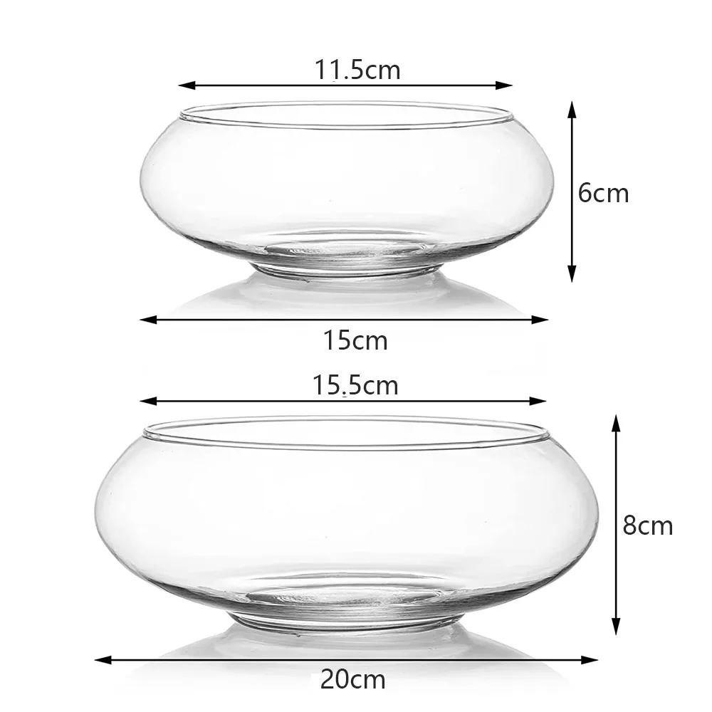 Flower Glass Vase Bowl Terrarium Succulent Planter Air Plant Hydroponic Display Floating Candles Decorative Centerpiece Floral