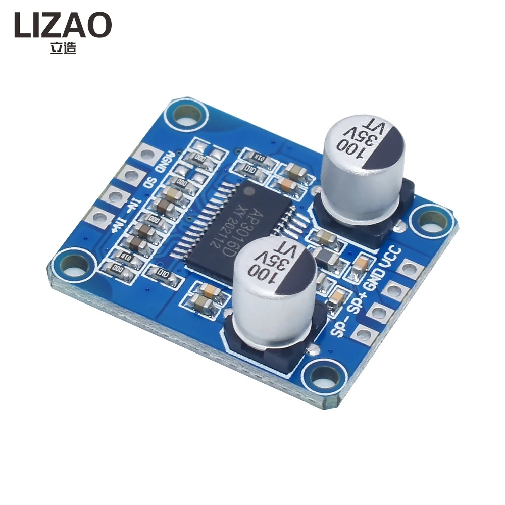 AP3016D Class D Mono Digital Amplifier Board, 10W/20W/30W+ Power Module with DC 8V-24V Input for 4-8ohm Speakers