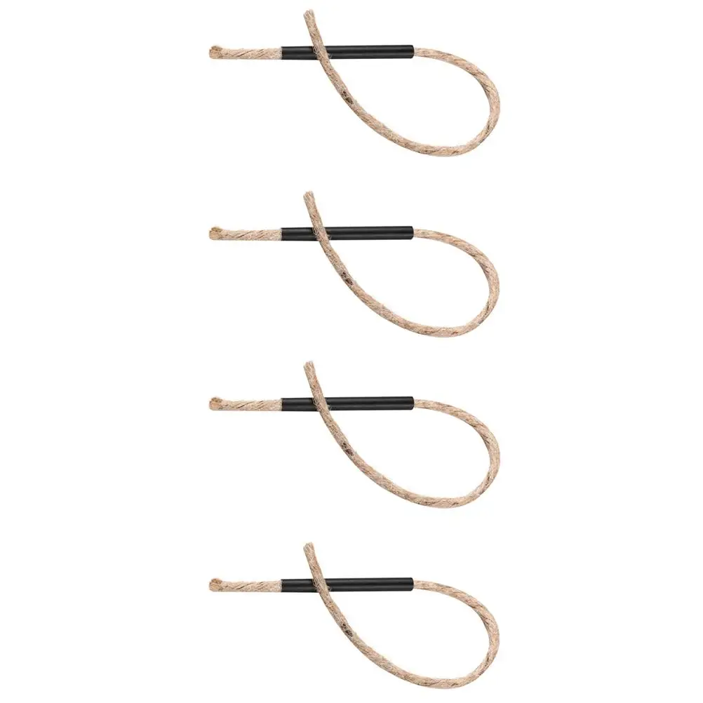 

4 Sets Survival Wick Cords Aluminum Handle Fire Starter Camping Ropes Outdoor Emergency Gear Lightweight Portable
