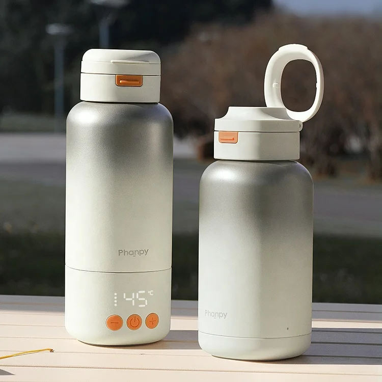 غلاية كهربائية قابلة لإعادة الشحن، كوب قهوة حديث للتحكم في درجة الحرارة، تصنيع كوب مفرغ من الفولاذ المقاوم للصدأ ضخم #5