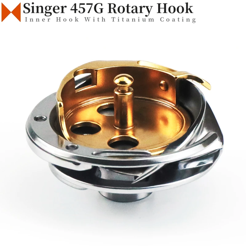 Garfio Rotatorio DSH-DP2(457)T con Recubrimiento de Titanio Compatible con Máquina de Coser Zigzag Singer 457G, Piezas de Repuesto KRP457-W DP2-57(2)