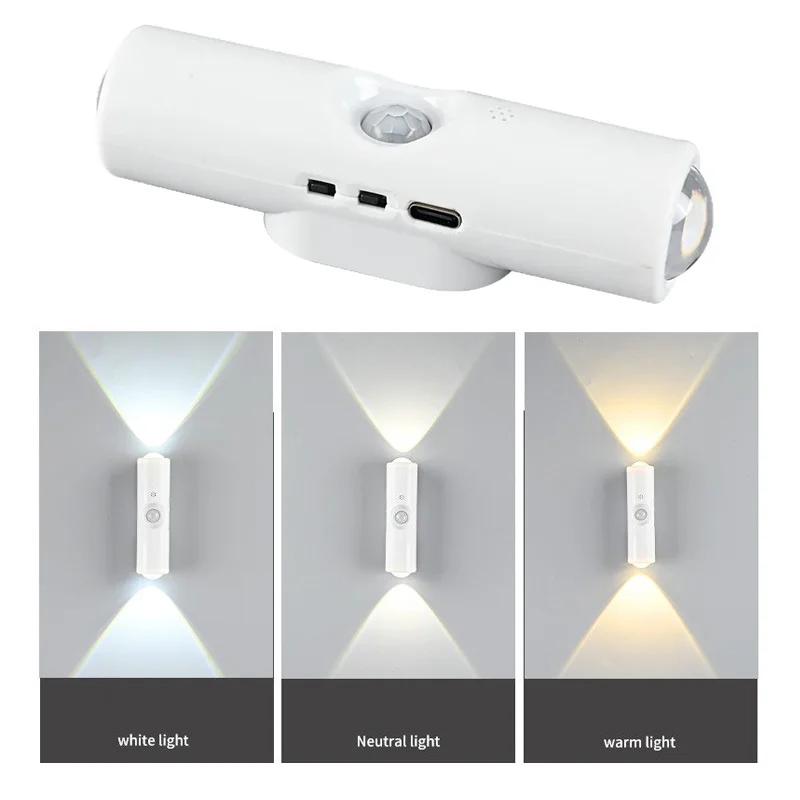 Smart RGB Gradient Night Light Magnetic Motion Sensor Rechargeable Wall Lamp for Bedroom Bathroom Closet Garden Home Decor