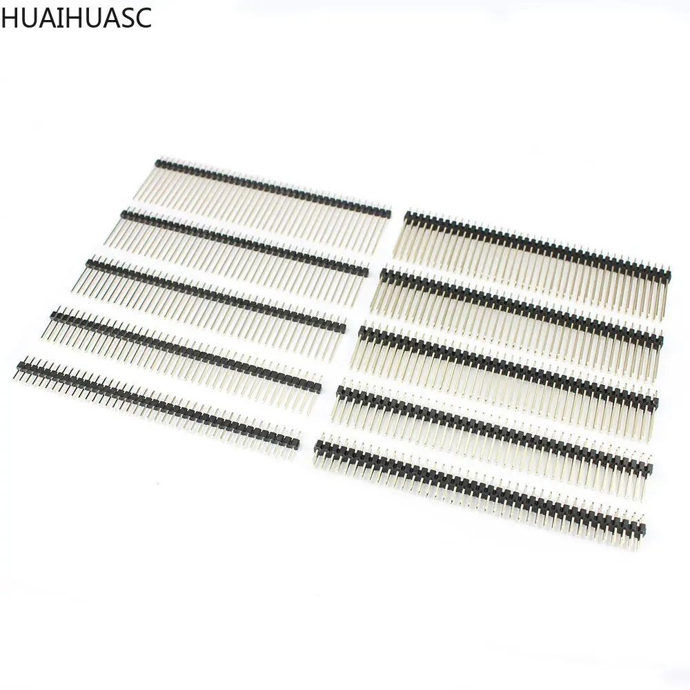 50pcs 2mm 2.0mm Pitch 1x40 2x40 40 Pin Header Strip Male Connector Straight Single Double L 8.7mm 12mm 15mm 17mm 19mm 20mm 21mm