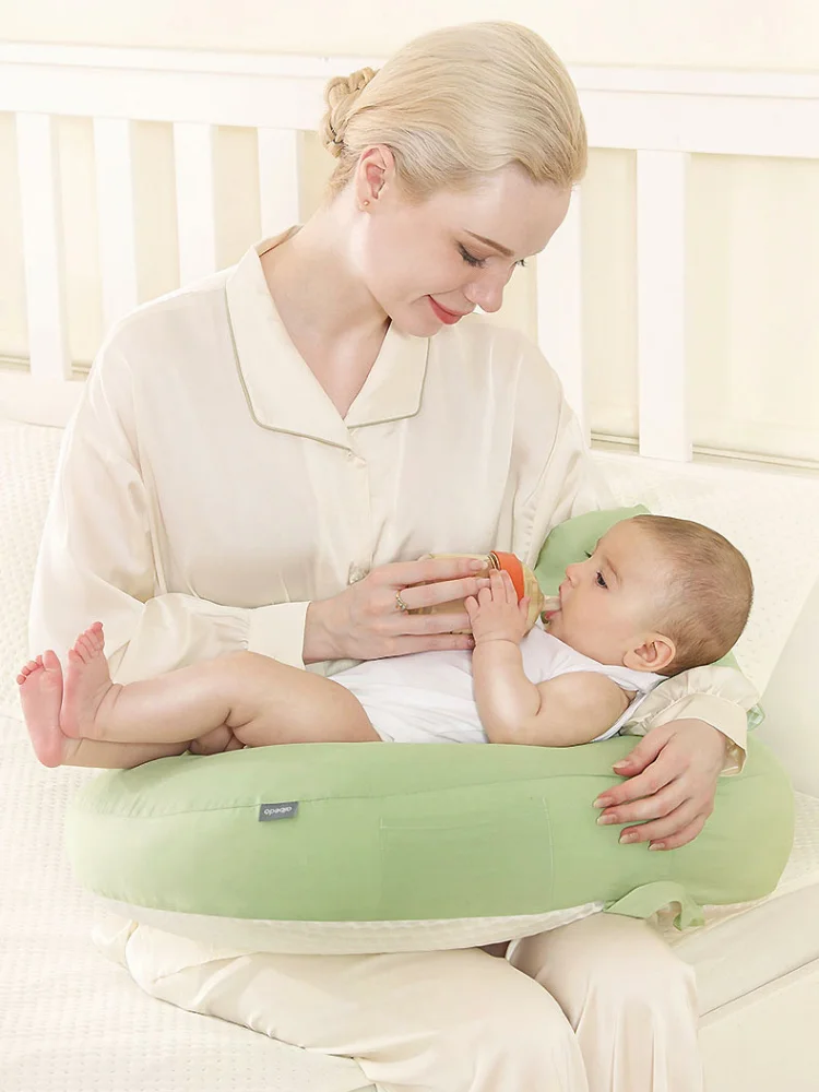 Newborn Breastfeeding Pillow Detachable Solid Color Crescent Shaped Backrest Cushion Multifunctional Maternity Feeding Pillow