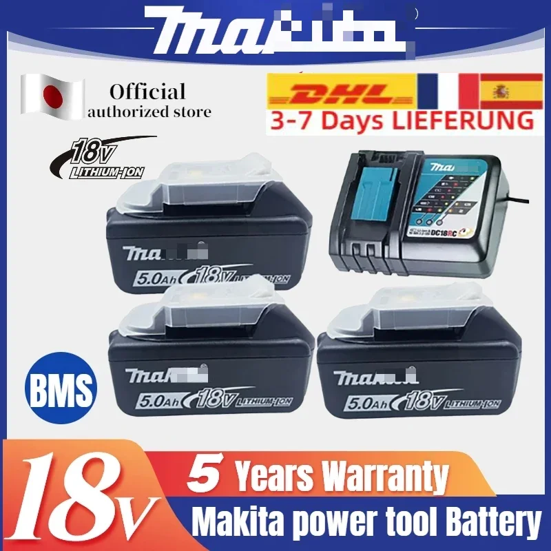 100% Genuine Makita 6Ah/5Ah/3Ah for Makita 18V Battery BL1840 BL1830B BL1850B BL1850 BL1860 BL1815 Replacement Lithium Battery