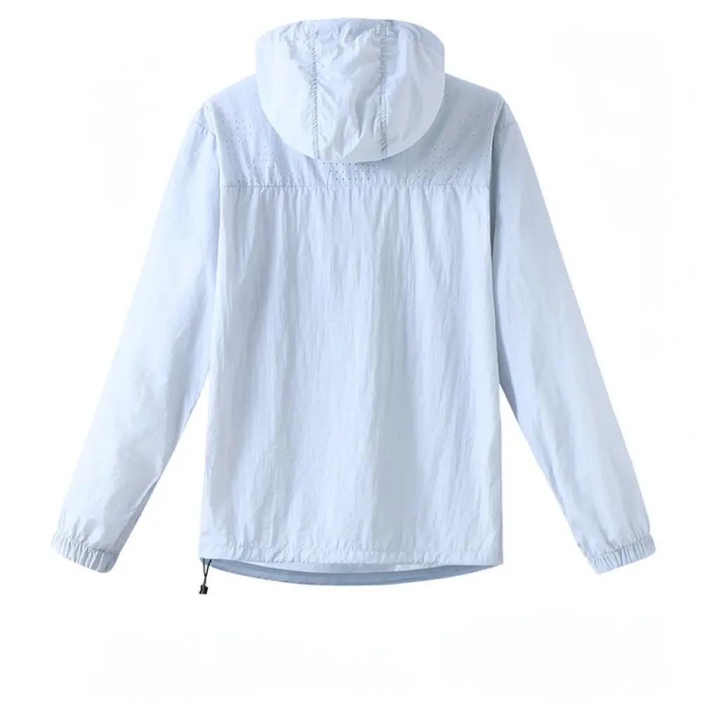 Lightweight Sunblock Windbreaker Unisex Hooded Cool Fabric Jacket For Mountaineering Travel Outdoor Sports Quick Dry Top