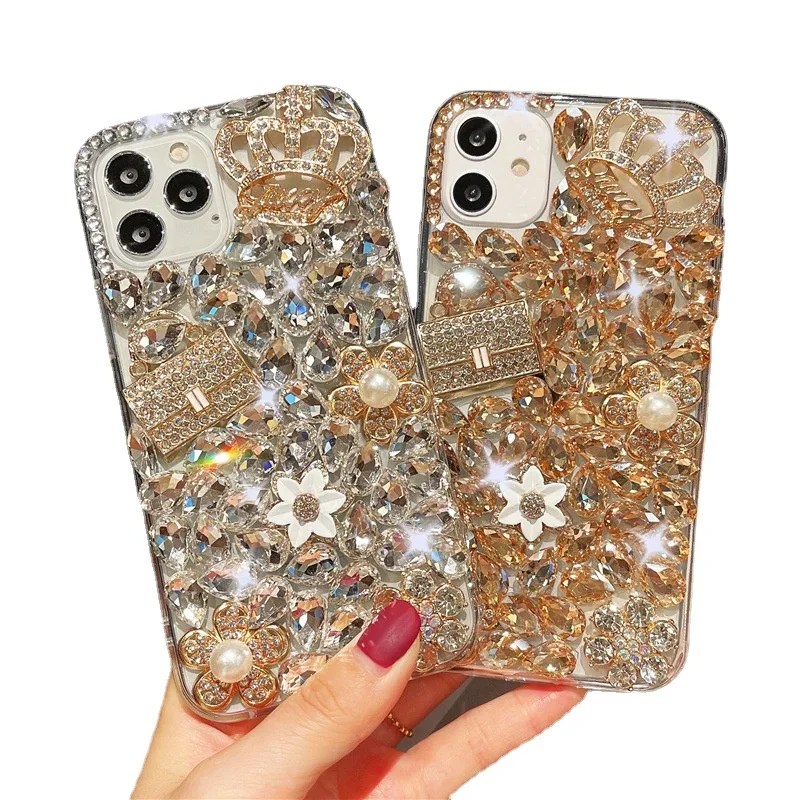 

Crown Bag Diamond Phone Case, Creative Mobile Covers, Luxury Diamond, For iPhone16Pro max 15Plus 14,13 12Pro 11 Cover