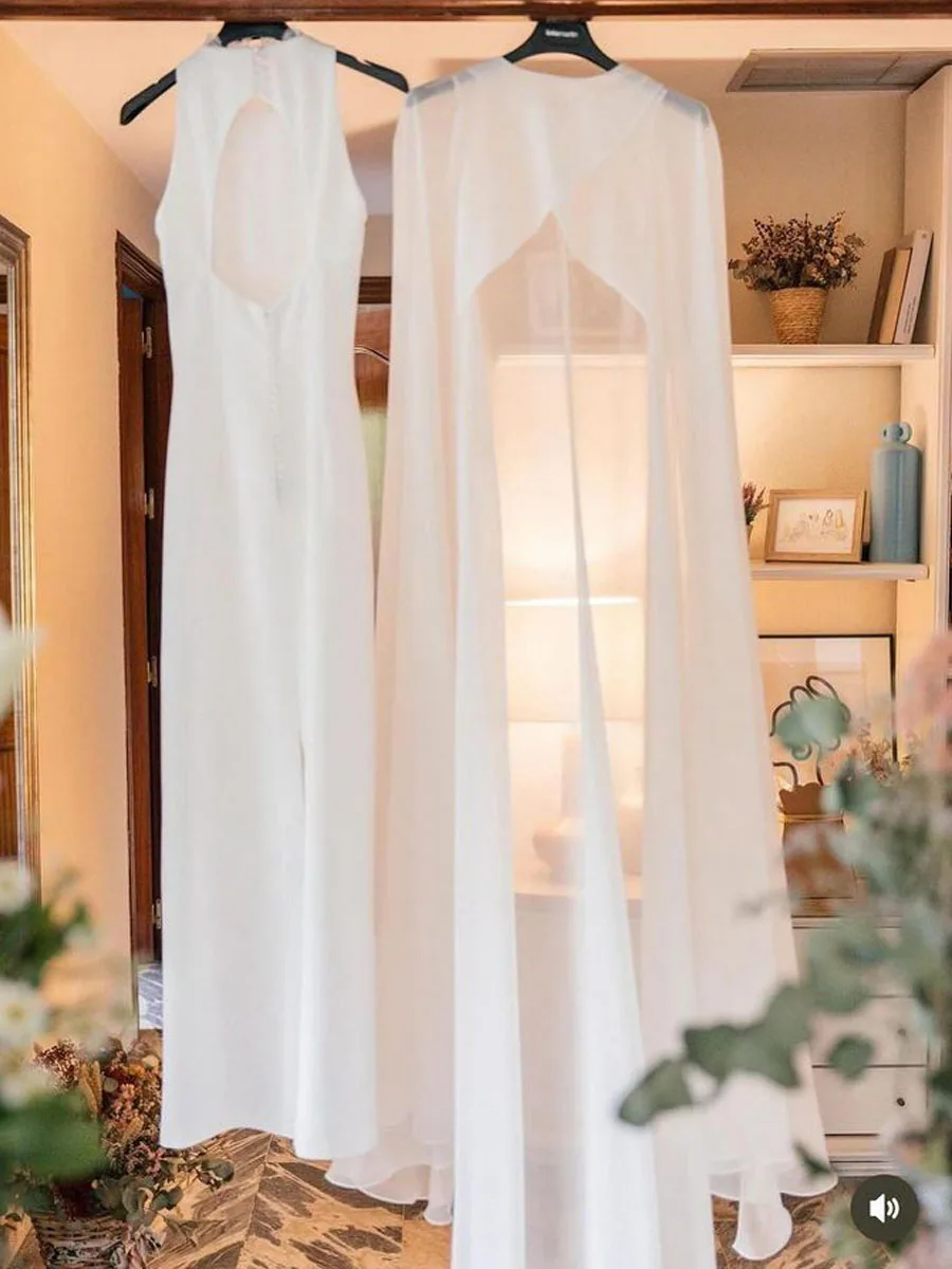 Vestido de Boda de corte en A con capas, prenda sencilla con cuello redondo, largo hasta el suelo, para fiesta de cumpleaños, Verano