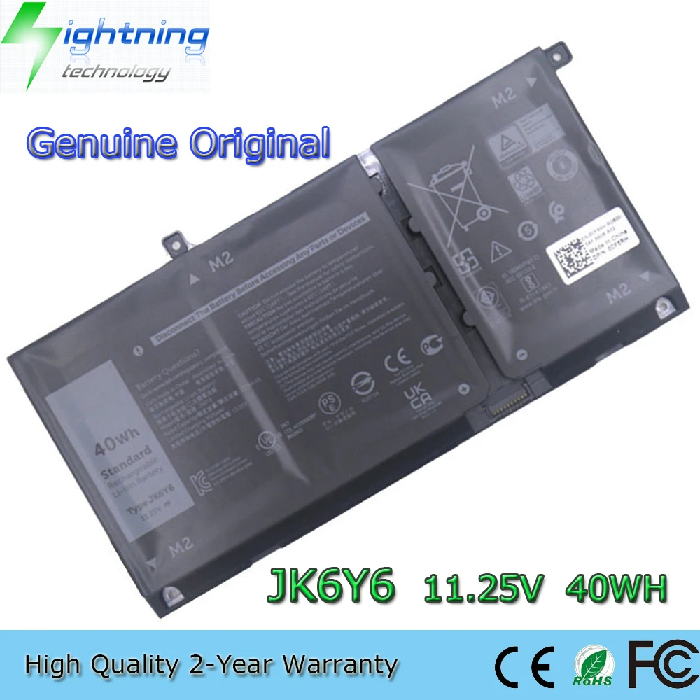 Brand New Genuine Original JK6Y6 11.25V 40Wh Laptop Battery for Dell Inspiron 5300 5401 5408 5501 5508 5400 7405 CF5RH H5CKD