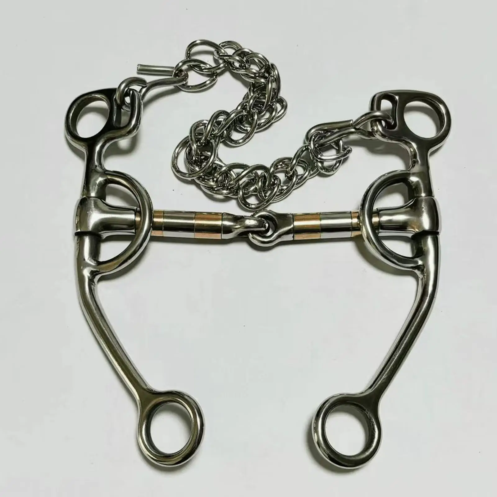 

Stainless Steel Horse Bit Snaffle Mouthpiece Wear Resistant Equestrian Gear Outdoor Riding Equipment for Horses Training