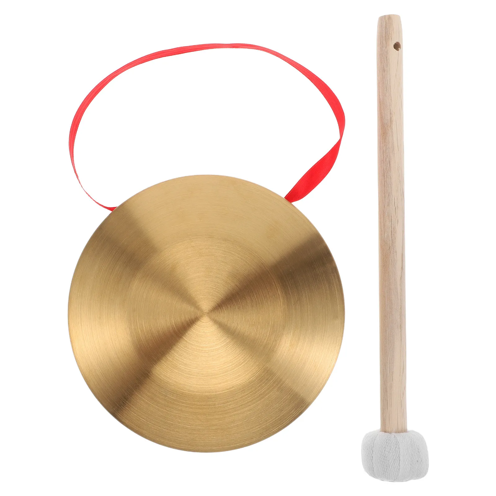 1Set Mini Handheld Copper Gong Alloy Brass Traditional Percussion Instrument Meditation Music Education Small Chinese Gong with - view 5