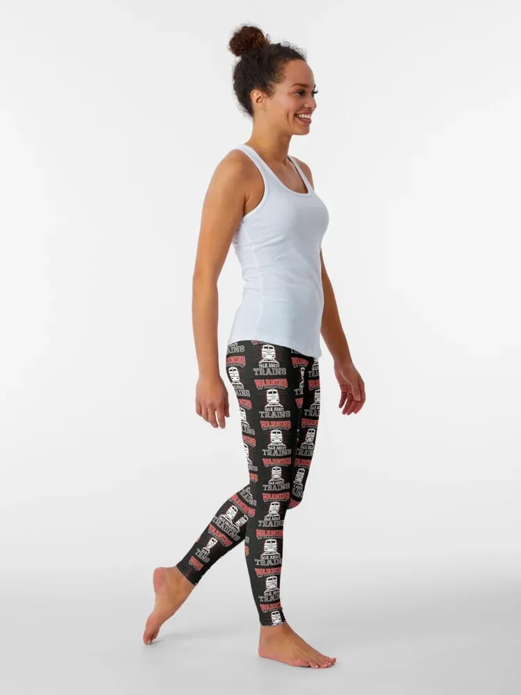 Adult Train design Warning I May Talk About Trains Leggings Women's fitness harem pants Womens Leggings