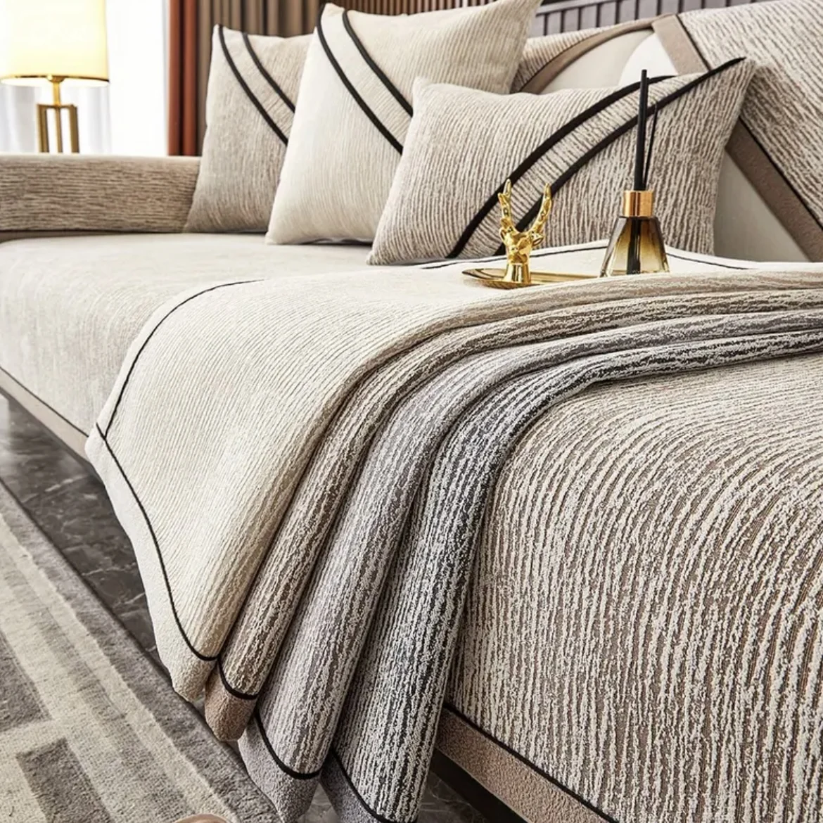 1 Stück moderner Chenille-Sofabezug, rutschfest, haustierfreundlich, Couchschutz für alle Jahreszeiten, Heimdekoration, Chenille-Stoffbezug
