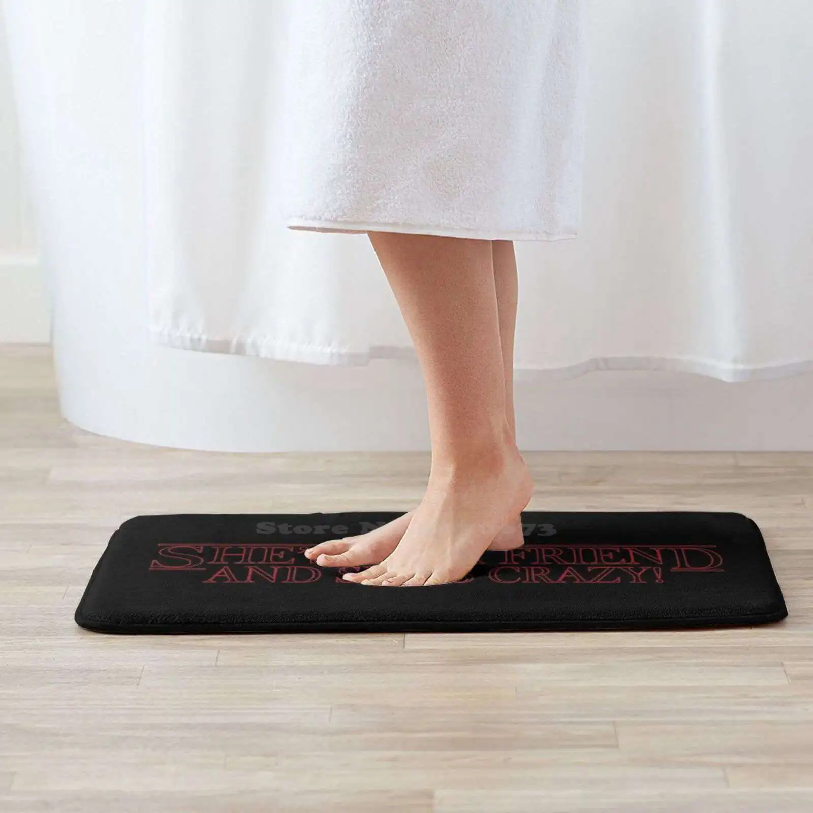 - Eleven-She'S Our Friend And She'S Crazy 3D Household Goods Mat Rug Carpet Foot Pad Eleven Shes Our Friend Crazy Font Logo