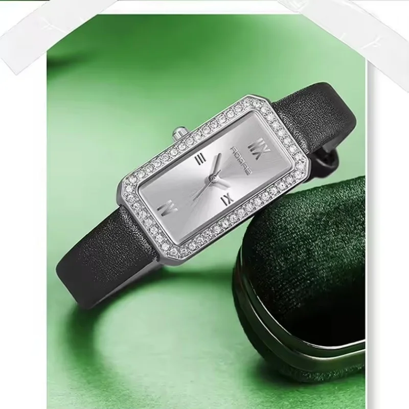 SANDA 1142, модный дизайн, хит продаж, женские часы, кварцевые прямоугольные часы с инкрустацией бриллиантами, водонепроницаемые деловые женские часы