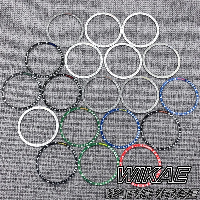 Multy Colors Of VK63 Flat Aluminium Bezel Insert 38.5*34mm Fit 40mm Speed VK63 Watch Case Replacement of Watch Accessories Parts