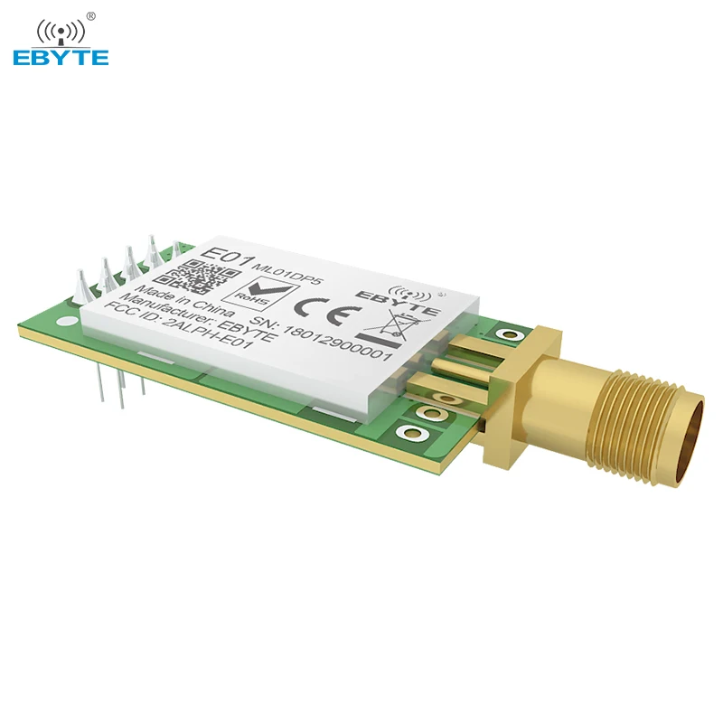 NRF24L01P 2.4GHz PA LNA 20dBm Módulo Sem Fio Antena SPI SMA-K Transceptor Receptor Tansmitter EBYTE E01-ML01DP5