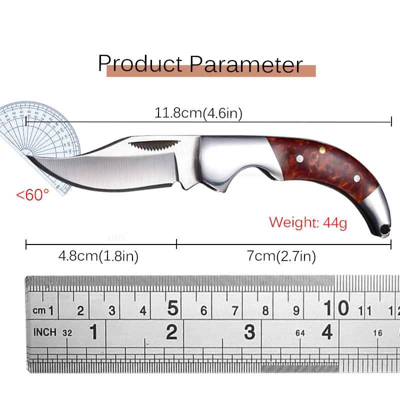 Coltello tascabile pieghevole con portachiavi Coltello da frutta in acciaio inossidabile Coltello multifunzione multiuso Coltello pieghevole per