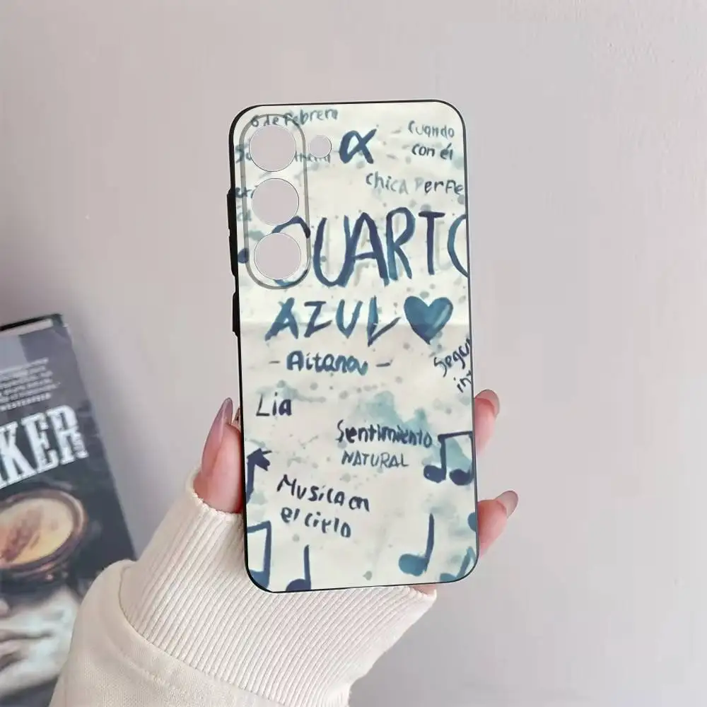 حافظة هاتف كوارتو A-AitanaS Azul لهاتف سامسونج جالاكسي A73,72,51,53,52,71,22,5G,Note,J7,8,9 غطاء أسود ناعم