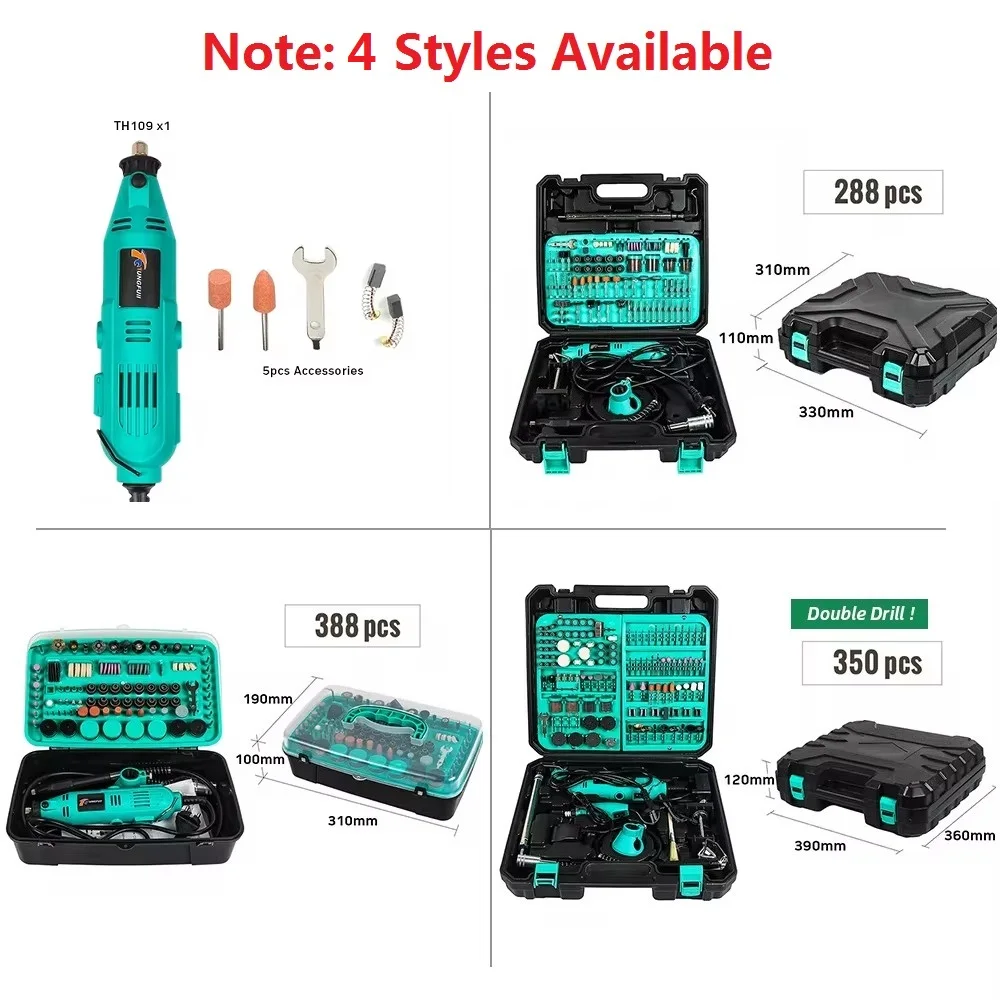 DIY Handheld Drill Power Tool Mini Grinder Electric Drill Polishing Machine Mini Rotary Tool with Dremel Accessories