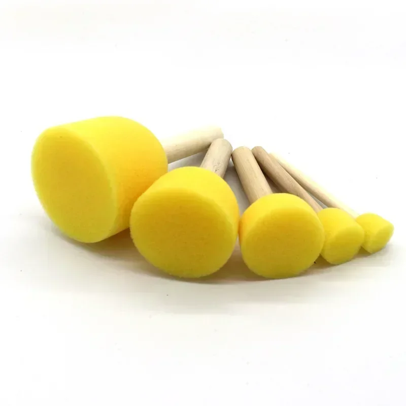 4/5pcs/set Sponge foam brush diy toy materials Sponge brush with wooden handle for children art painting