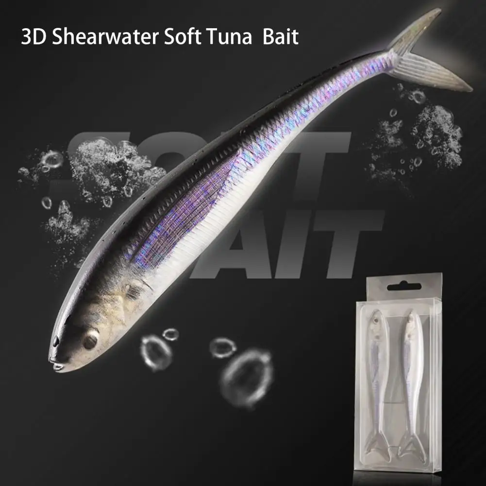 1 Set 12.5cm/11g Bionic Bait 3D Simulated Fisheye Realistic Tempting Angling Plastic 3D Shearwater Tuna Bait Outdoor Fishing