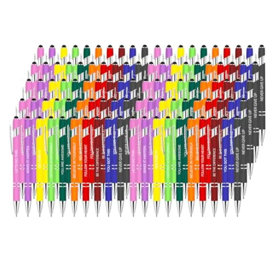 

0 Pcs Inspirational Pens Bulk - Motivational Ink Ballpoint Pen with Quotes Stylus Tip Nurse Gifts for School Coworkers Office S