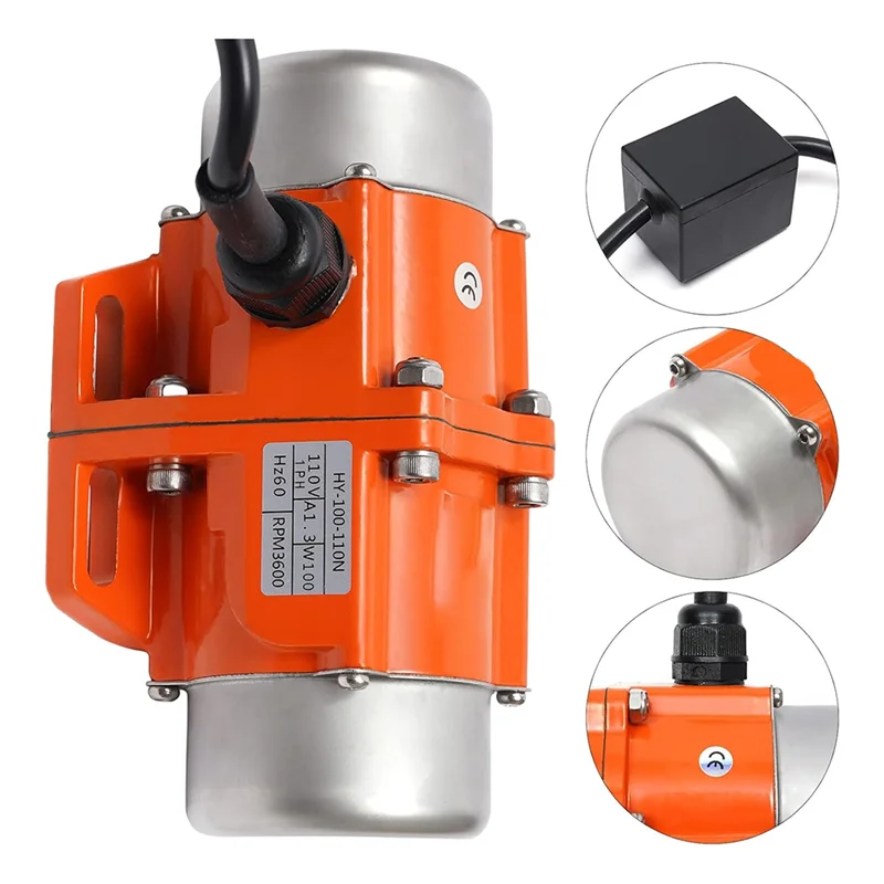 

ABKU-Ac Vibration Motor 100W Vibrating Asynchronous 110V 3600Rpm,For Shaker Table, Adjustable Eccentricity Block