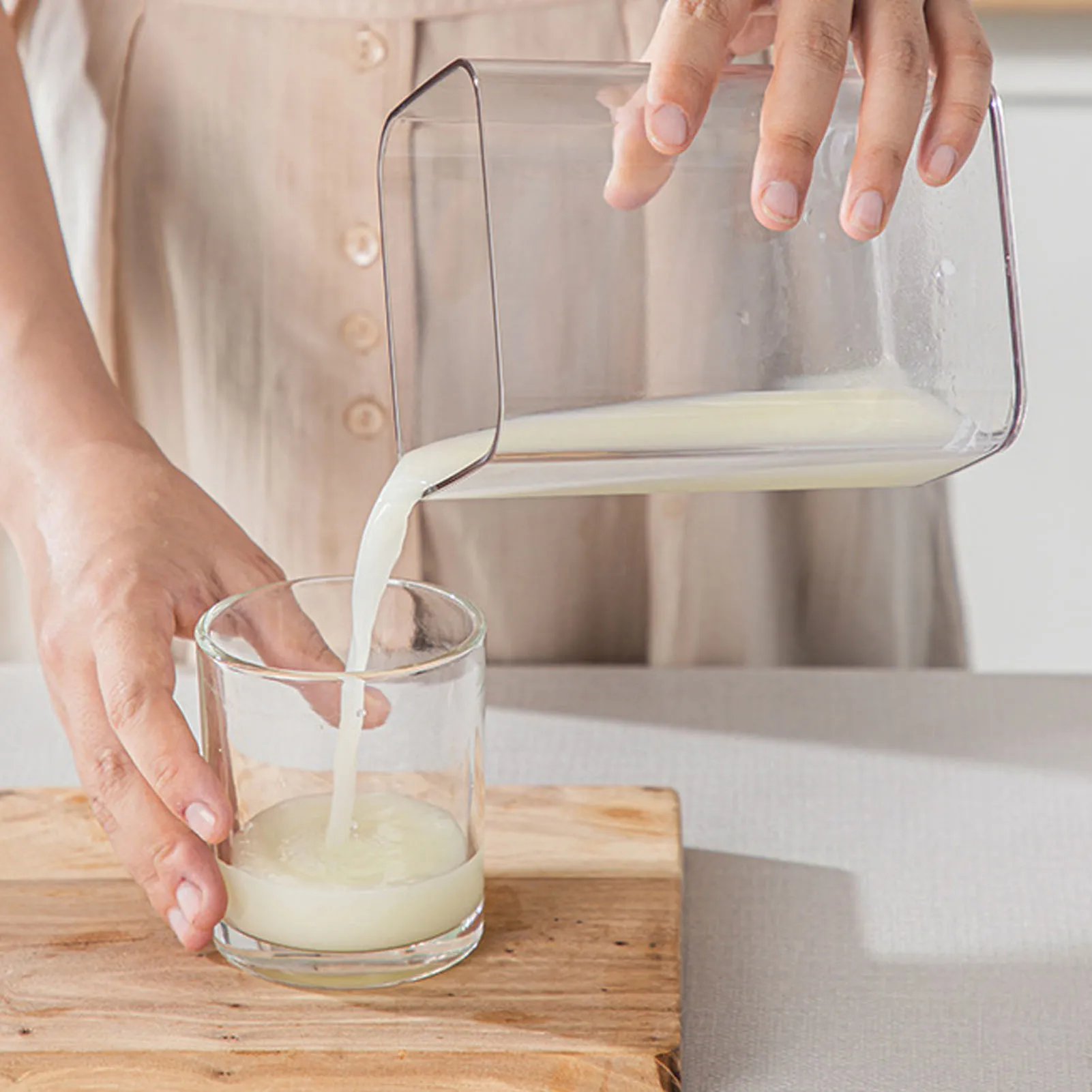 مصفاة زبادي من الفولاذ المقاوم للصدأ 1100 مللي 80 فتحة رفيعة شفافة من خلال عملية سهلة فاصل مصل اللبن لإكسسوارات المطبخ المنزلية #4