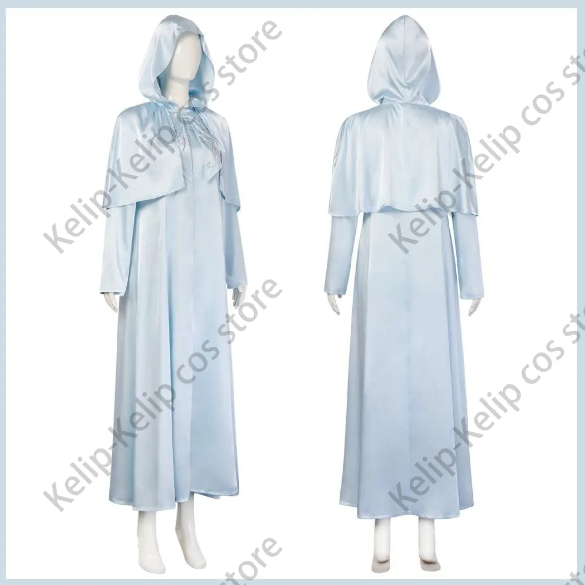 Anime Game Final Fantasy Xiv: Endwalker Hydaelyn Cosplay Costume Venat Wig Blue Hooded Cloak Dress Man Woman Halloween Suit