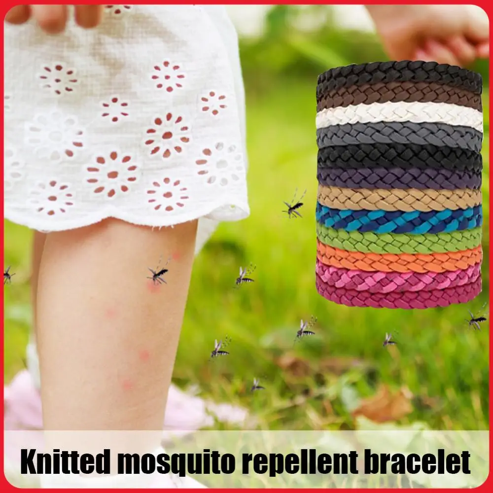 

12 шт. браслетов-репеллентов от комаров, нетоксичные, плетеные из полиуретана