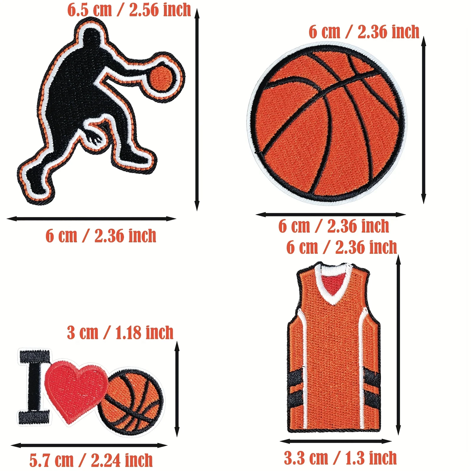 36PCS Basketball Rugby Football Soccer Volleyball Iron on Embroidered Patches Ball Sports Iron on Embroidered Appliques
