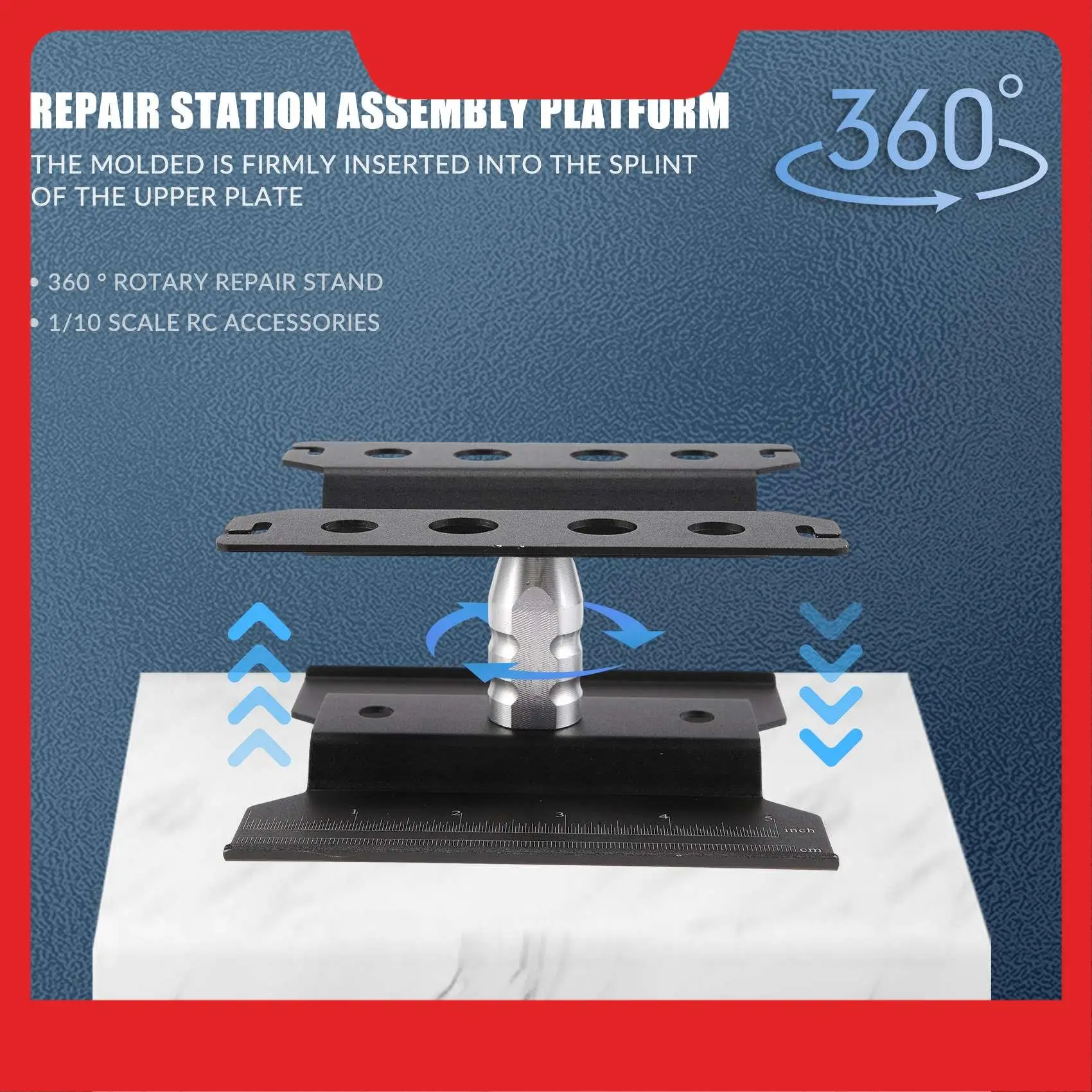 Metal RC Car Workstation Suporte de trabalho Reparação Rotação de 360 graus para modelos em escala 1/8 1/10 1/12 1/16