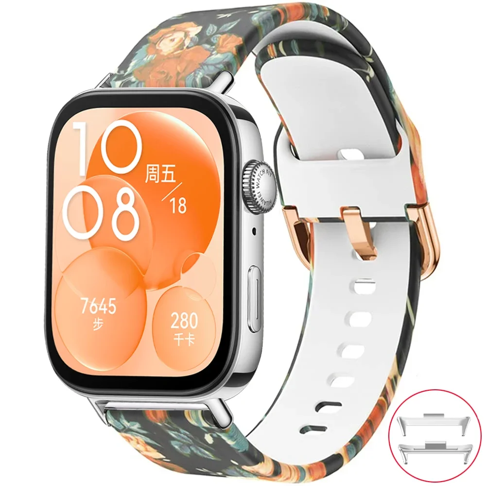 Printing Strap for For Huawei Watch Fit 3 Replacement Silicone SmartWatch Wristband Bracele correa Huawei Watch Fit3 Accessories image 6