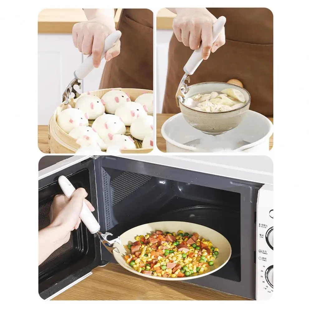 Hot Plate Holder  Stable Double-layer Buckle Durable  Dish Plate Food Gripper Tong Baking Accessory