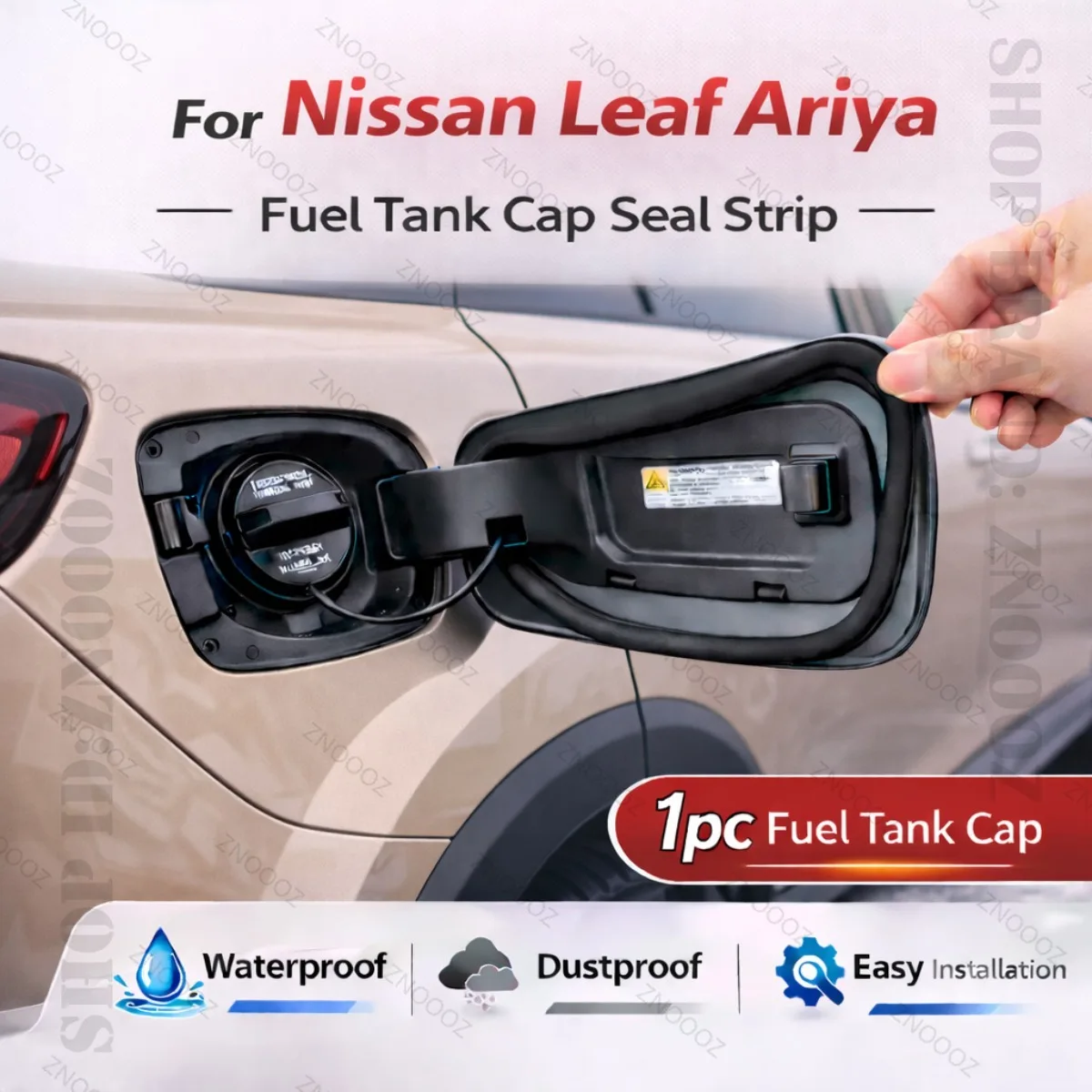 For Nissan Leaf Ariya Car Seal Strip Rubber Double Layer Dustproof Waterproof Sealing Protector Gas Cap Trim 1pc Fuel Tank Cover
