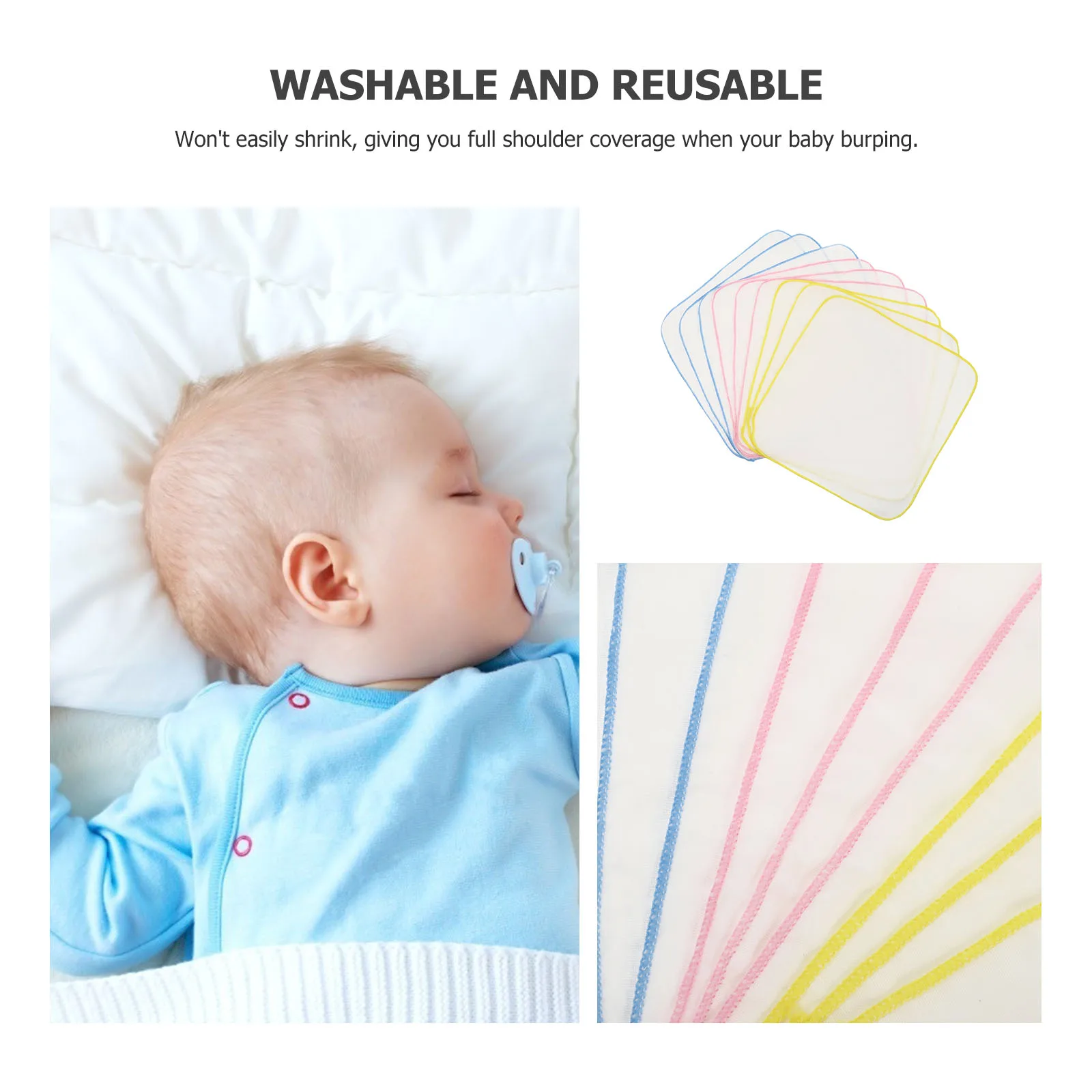 

9Pcs Baby Burp Cloths Cotton Newborn Gauze Bibs Drool Muslin Square Rags Accessories Tutos Washable Reusable Safe Friendly