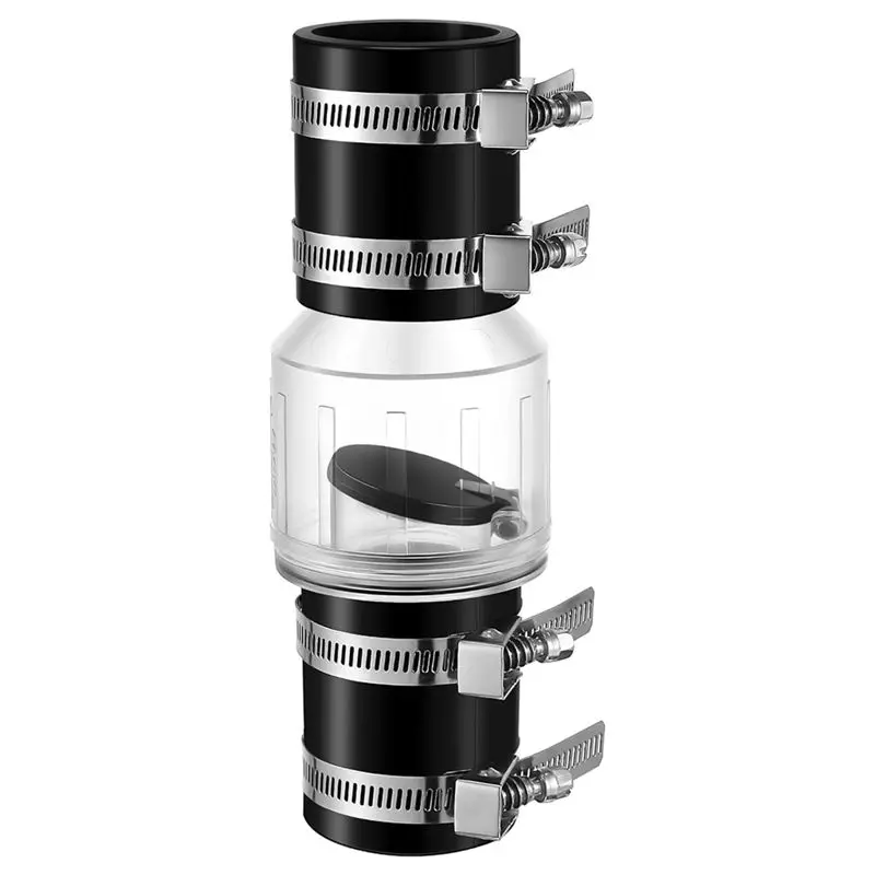 

ETRT 1-1/2Inch CV-150 Sump Pump Check Valve, Spring Loaded Flapper For Backflow Prevention, Silent Check Valve With Clamps Durab