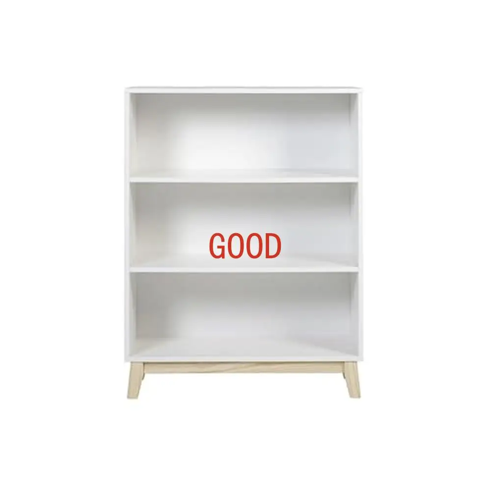 Adjustable 3-Shelf Bookcase Stylish Brazilian Pine Wood Design Durable Office Bedroom 36