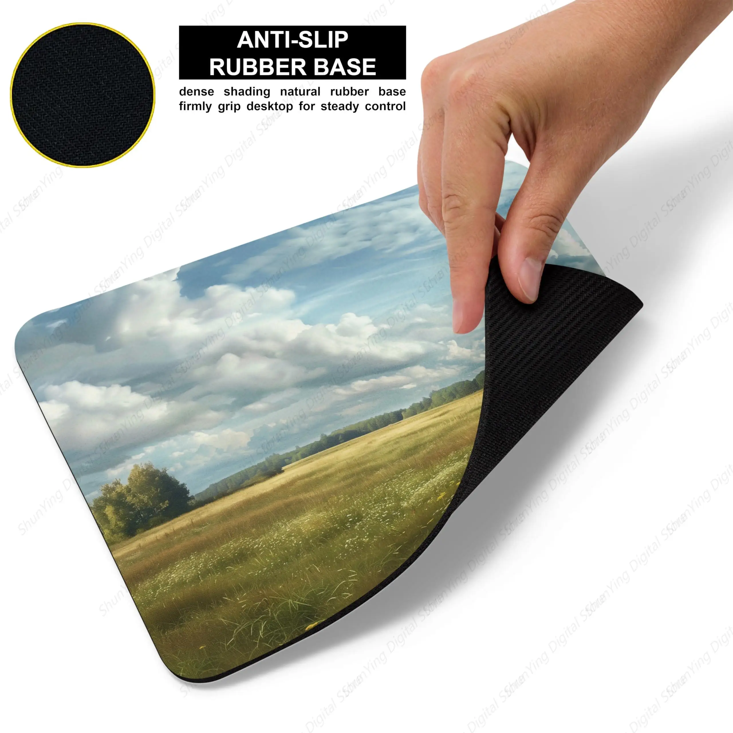 Grass Landscape Mouse Pad Anti Slip Rubber Mouse Pad Suitable For Gaming Office Laptops 18*22cm