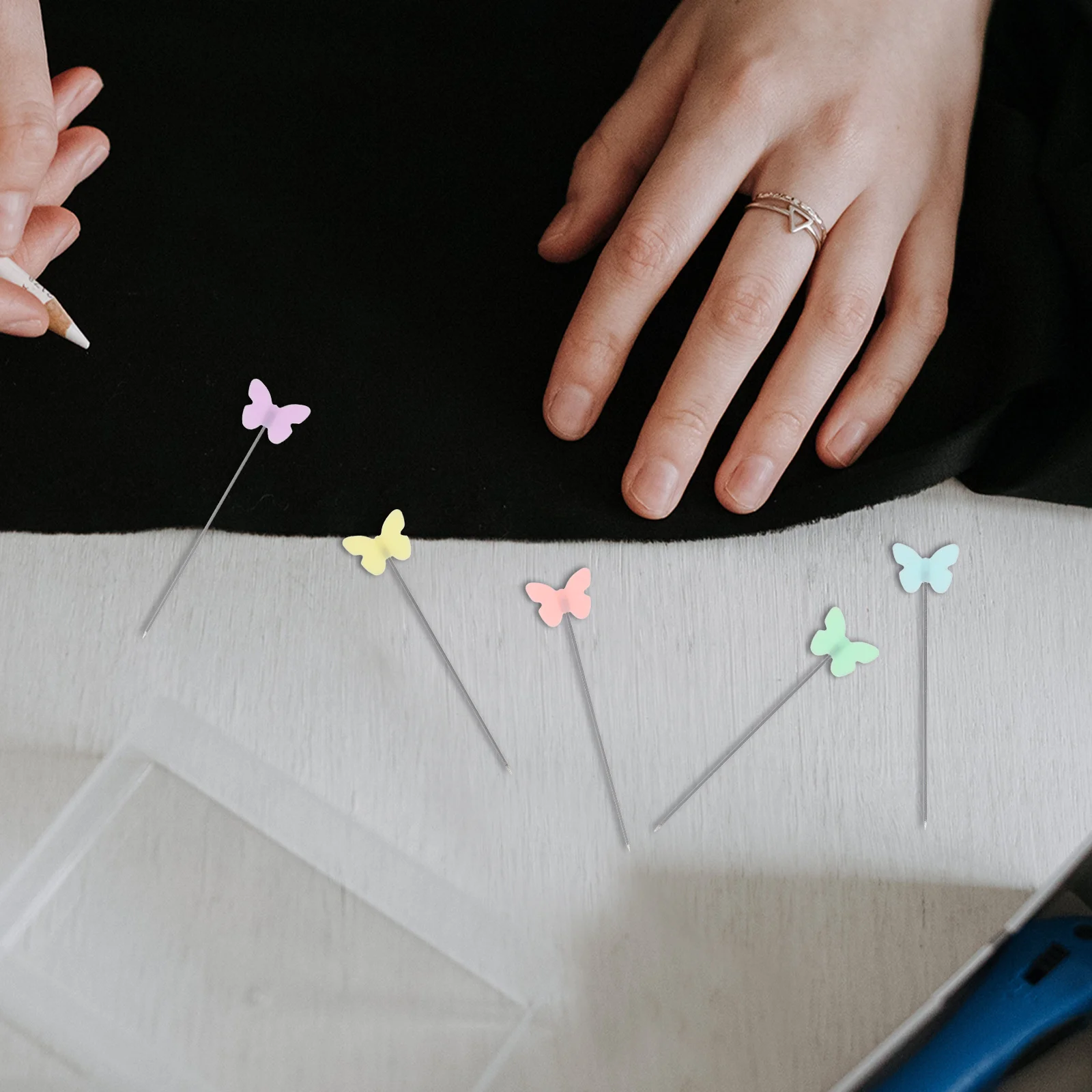 

100Pcs Durable Sewing Head Pin Plastic Steel Wire Exquisite Craftsmanship Quilting Dress Making Supplies Sewing Head Pin