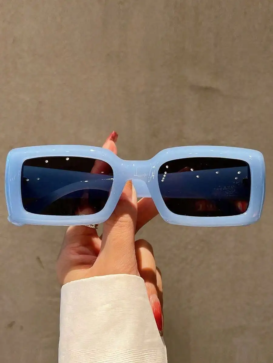 

1pair Women Square Frame Candy Color Fashionable Fashion Glasses, Summer Beach Party Club Shades Beach Accessories Beach Accessories Women Glasses Shades Basics Fall Winter Women Outfits Clothes Business Casual Gifts Y2KFest