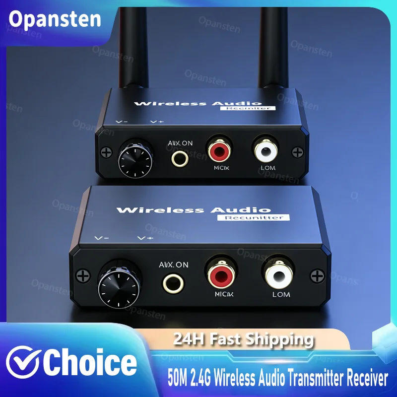 

Беспроводной аудиоадаптер 50M 2.4G, цифровой беспроводной аудиопередатчик и приемник с конвертером 3.5 мм R/L RCA для ТВ-приставок, DVD-плееров, ПК