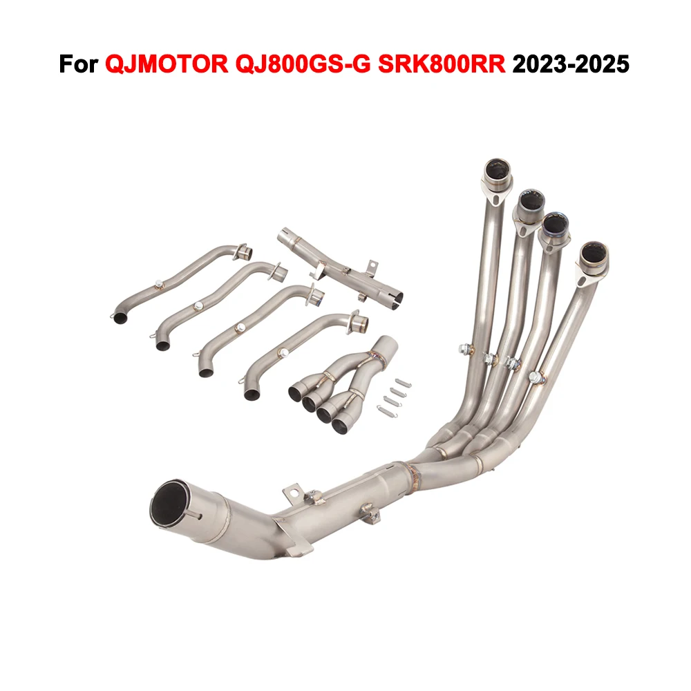 For QJMOTOR QJ800GS-G SRK800RR 2023-2025 51mm Motorcycle Full Exhaust System Titanium Alloy Header Pipe Connect Original