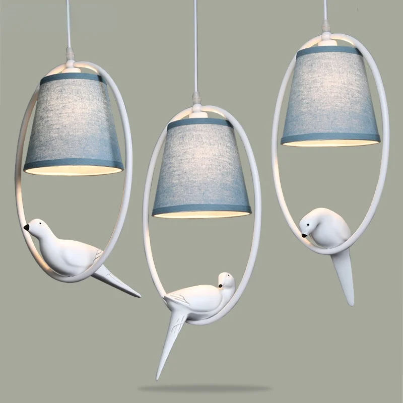 American Country Bird Pendant Lights Pastoral Hanging Lamp Mediterranean Nordic Restaurant Light Fixtures Indoor Decor Lighting
